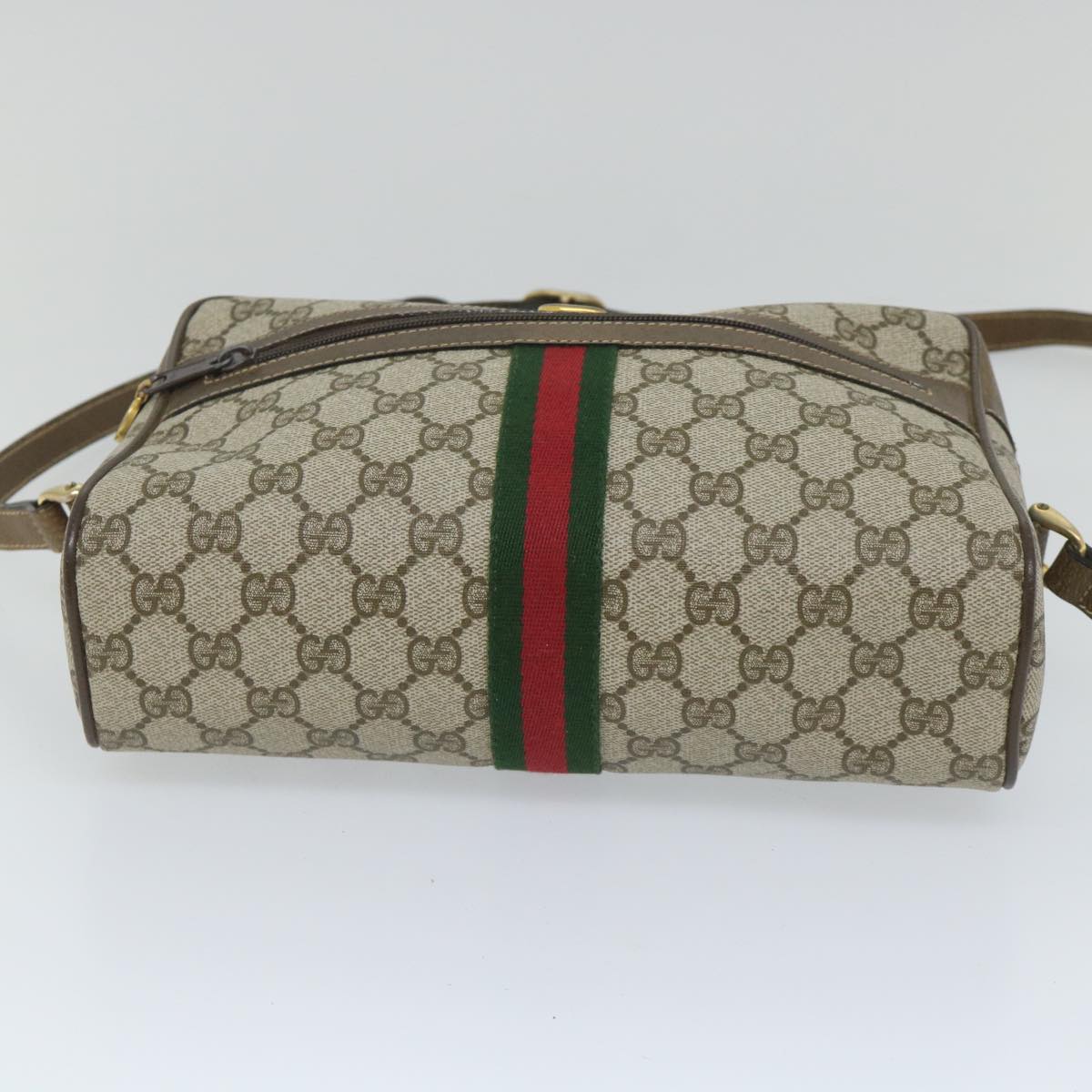 GUCCI GG Supreme Web Sherry Line Shoulder Bag Beige Red 001 4071 5 57626