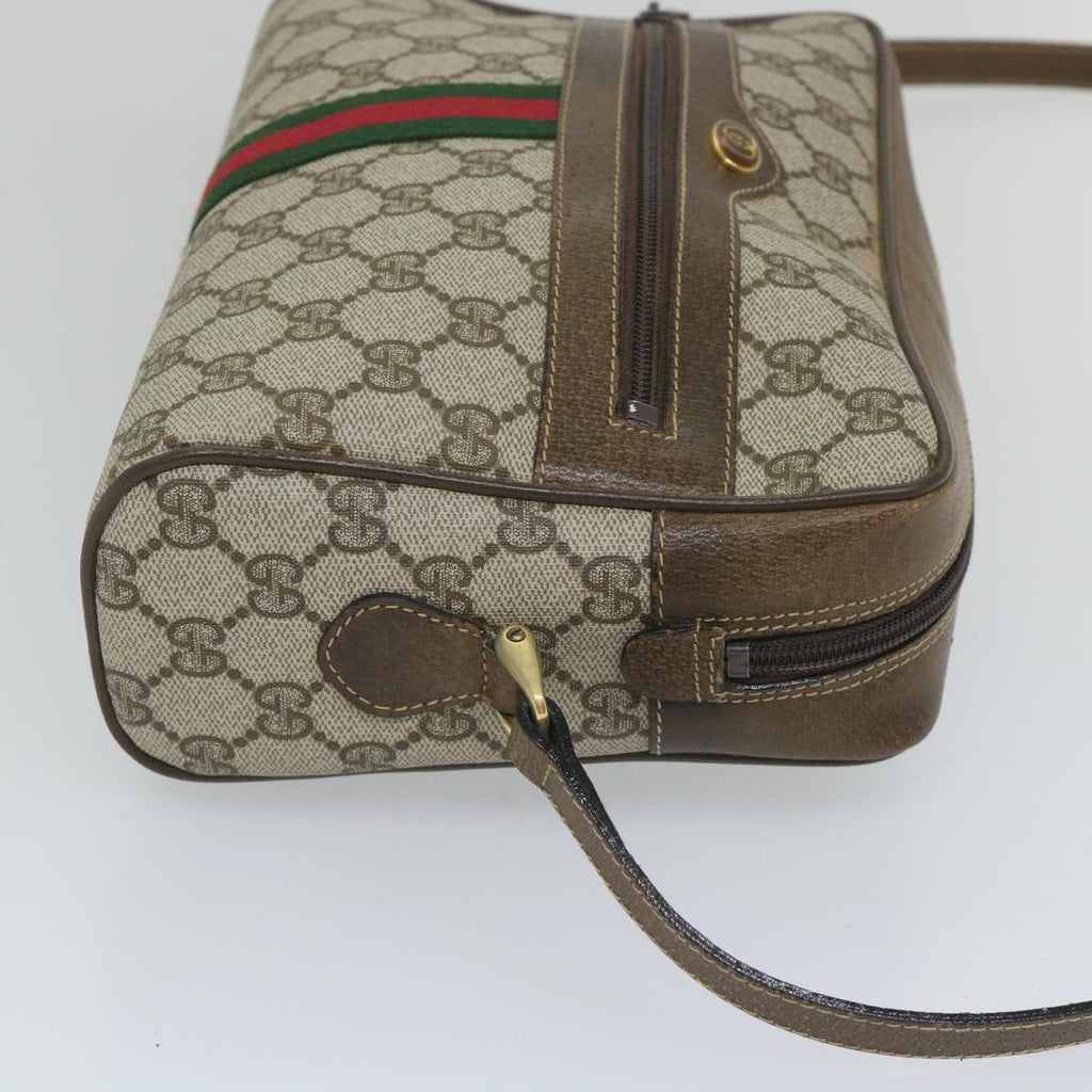GUCCI GG Supreme Web Sherry Line Shoulder Bag Beige Red 001 4071 5 57626