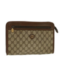GUCCI GG Supreme Clutch Bag PVC Leather Beige 014 115 6063 57627