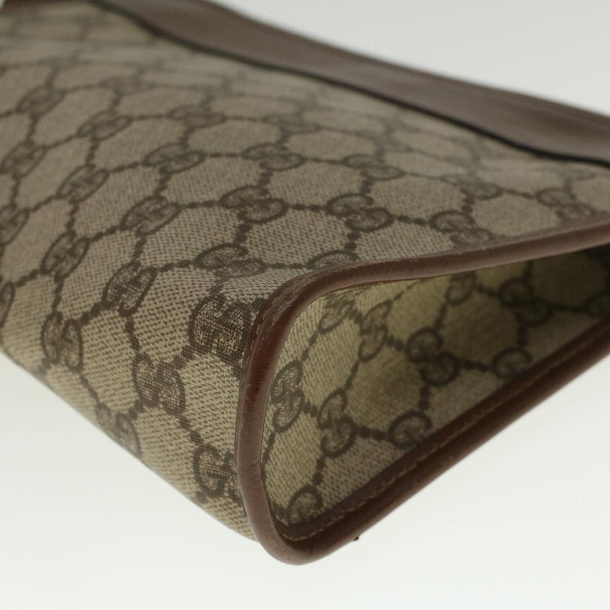 GUCCI GG Supreme Clutch Bag PVC Leather Beige 014 115 6063 57627
