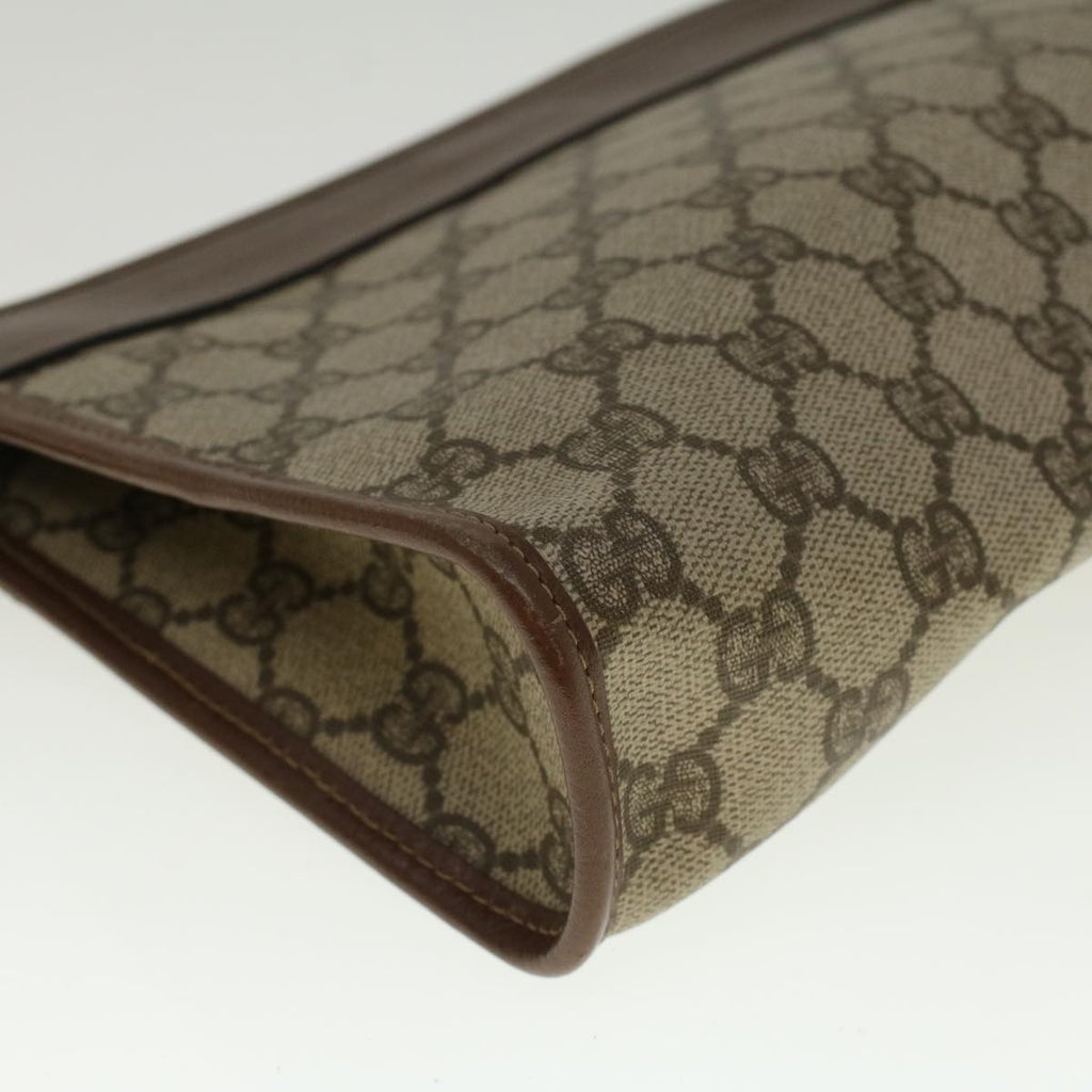 GUCCI GG Supreme Clutch Bag PVC Leather Beige 014 115 6063 57627