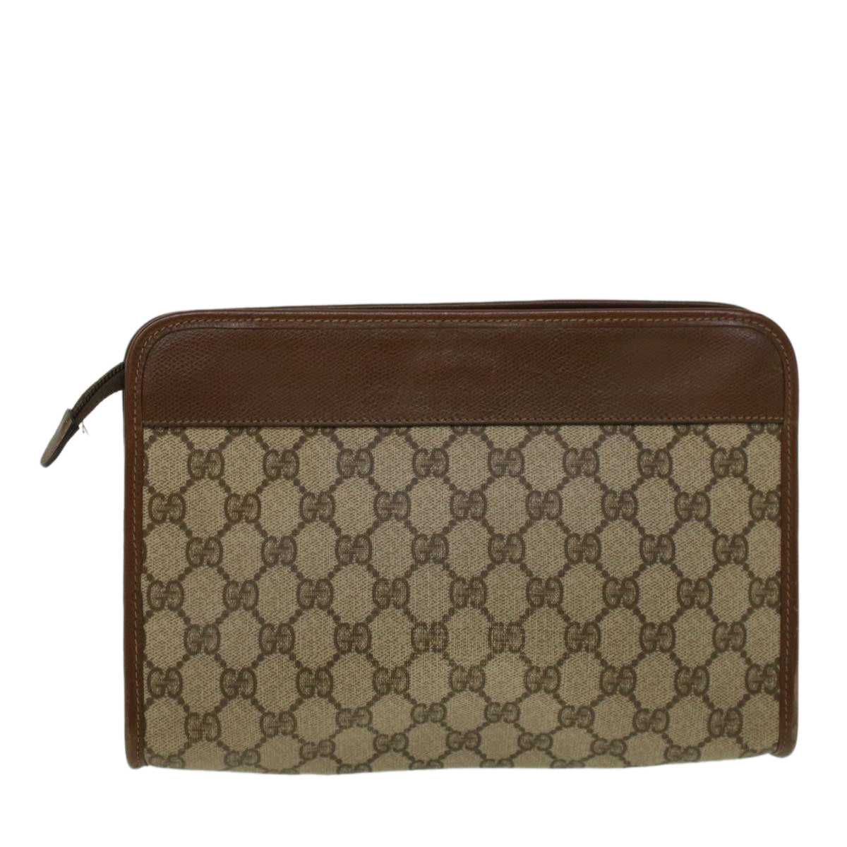 GUCCI GG Supreme Clutch Bag PVC Leather Beige 014 115 6063 57627