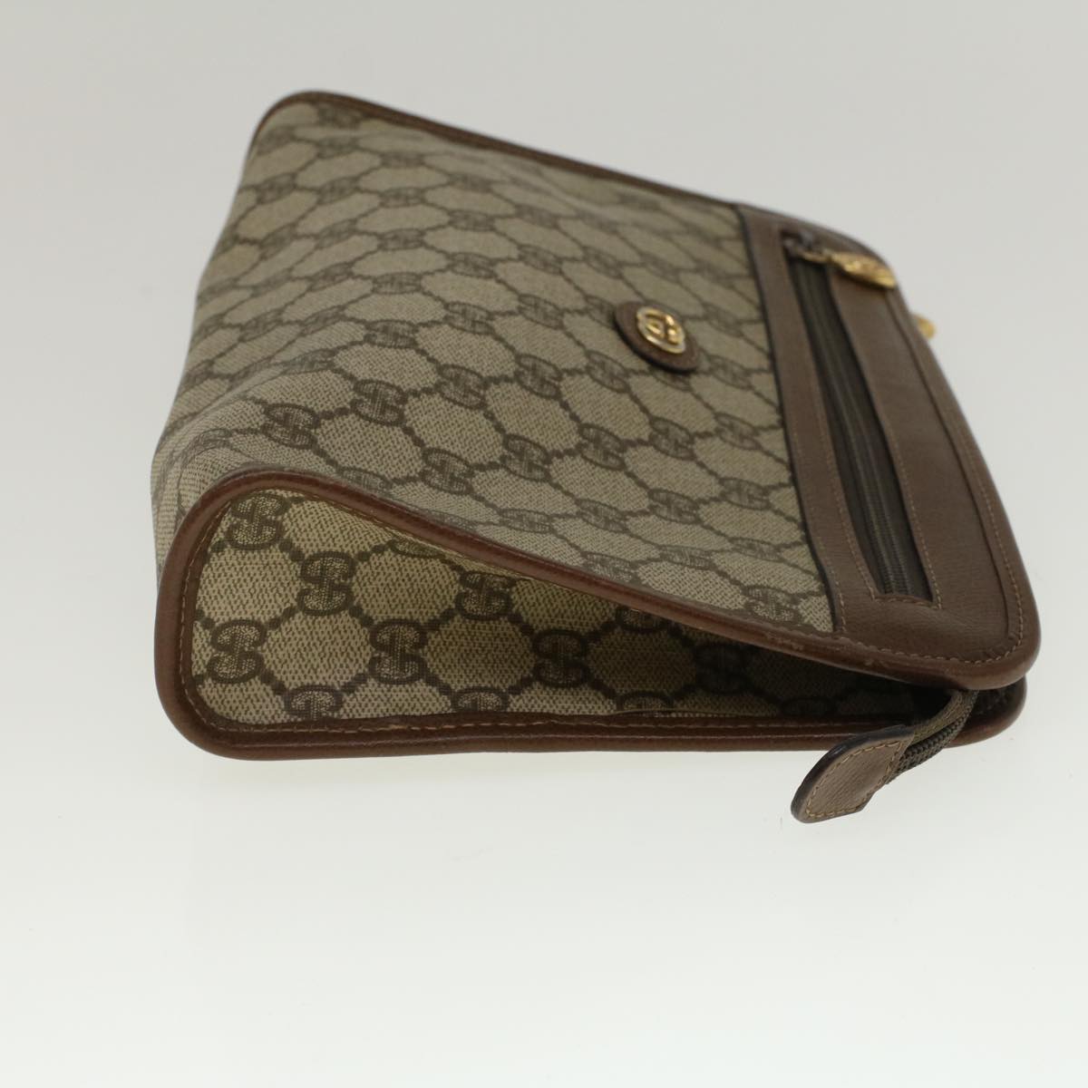 GUCCI GG Supreme Clutch Bag PVC Leather Beige 014 115 6063 57627