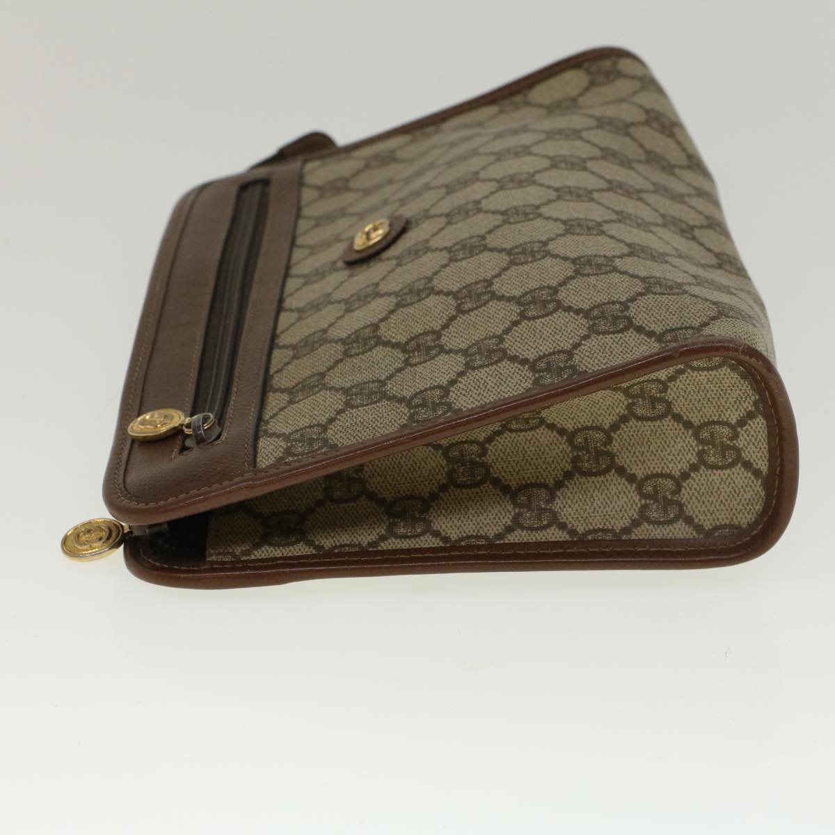 GUCCI GG Supreme Clutch Bag PVC Leather Beige 014 115 6063 57627
