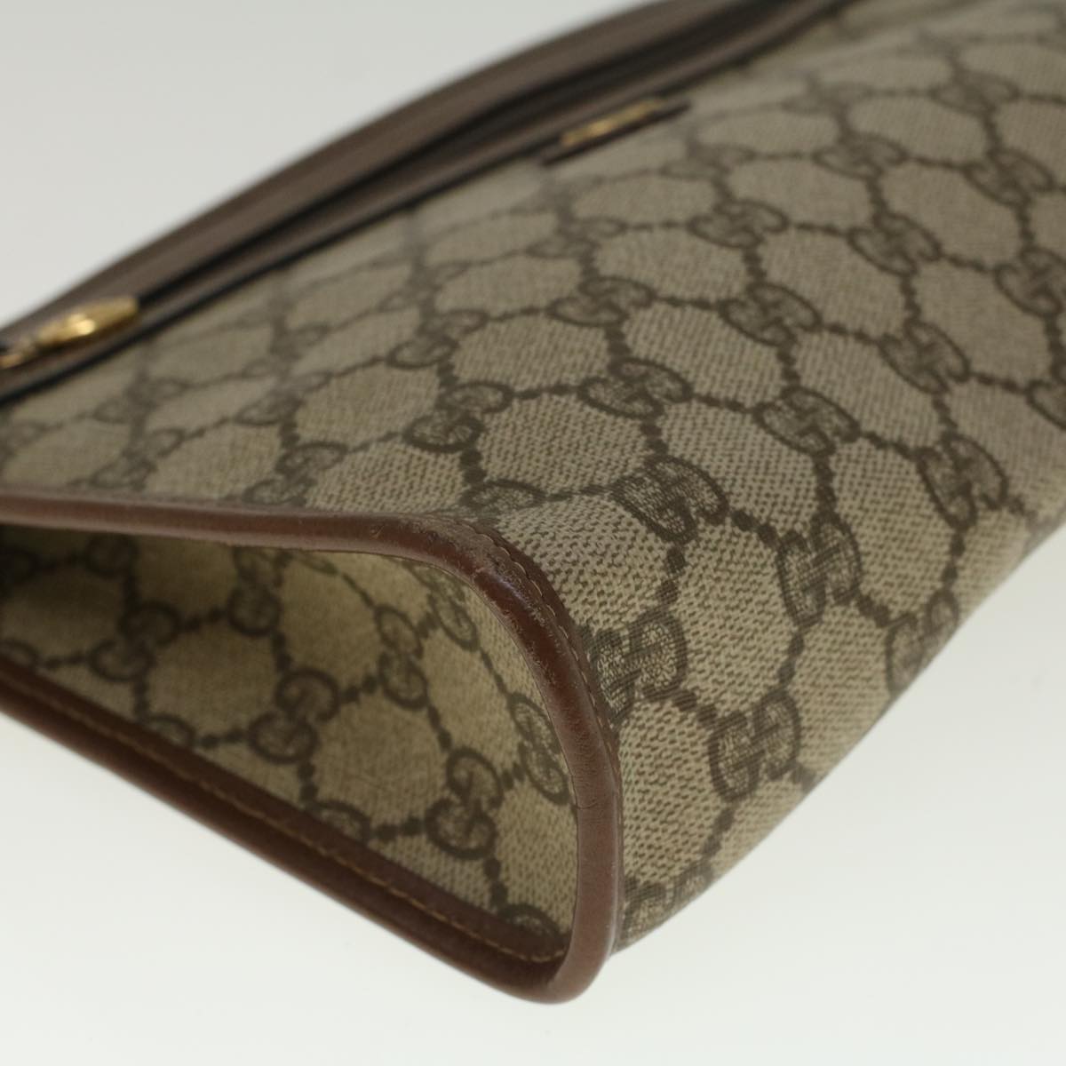 GUCCI GG Supreme Clutch Bag PVC Leather Beige 014 115 6063 57627