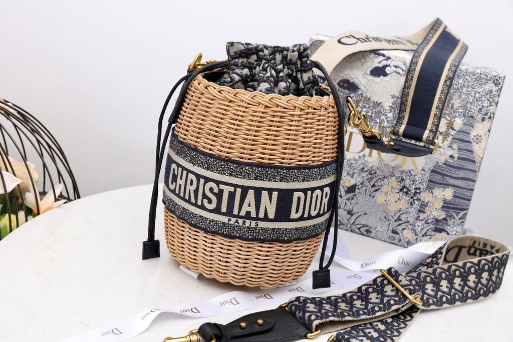 GLAMI MeGLAMIum Lady Bag Natural Wicker  Blue For Women 28cm/11in CD M0505CMVO_M808
