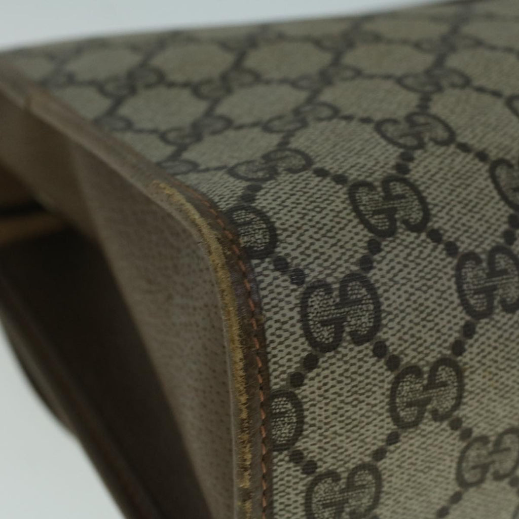 GUCCI GG Canvas Web Sherry Line Clutch Bag PVC Leather Beige Green 57661