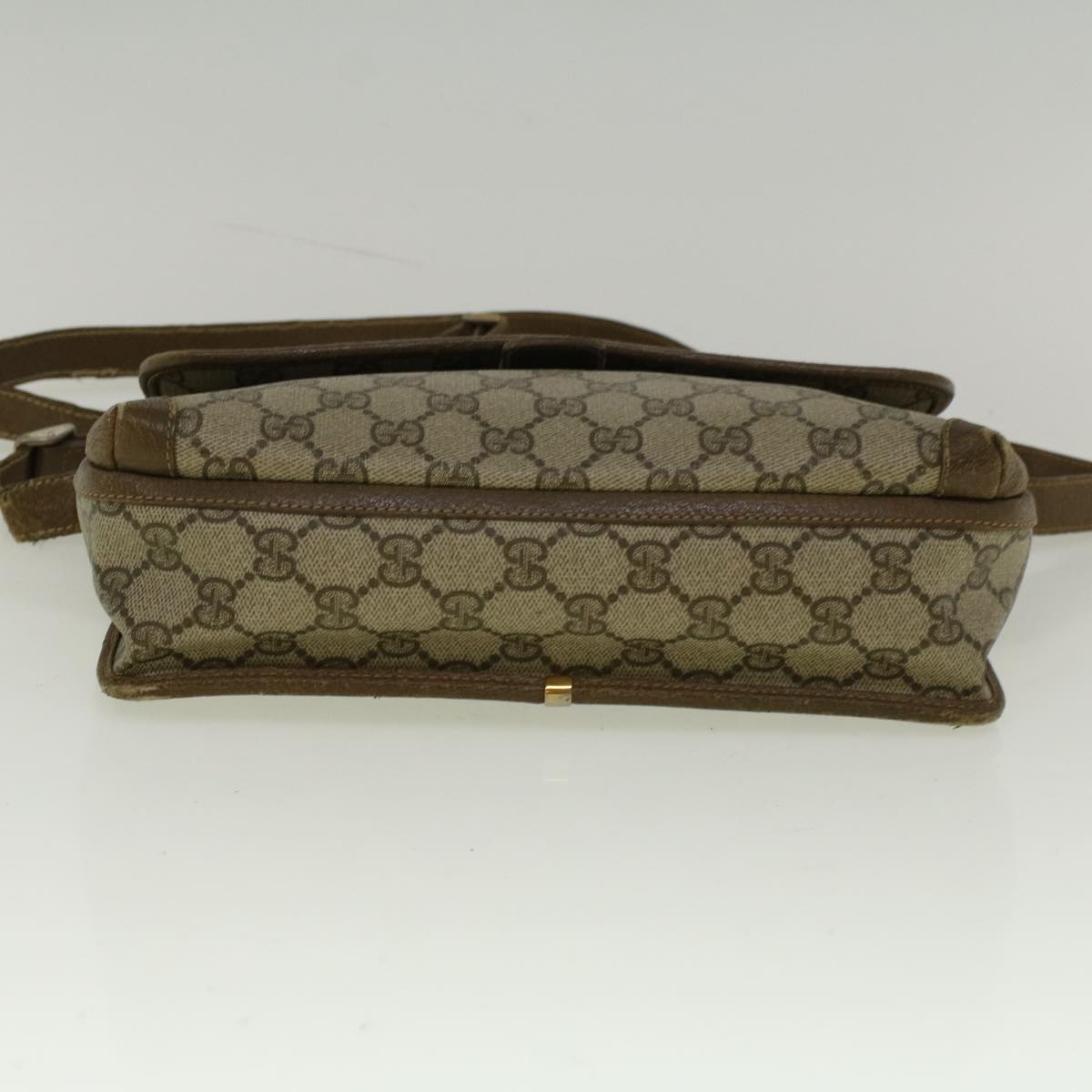 GUCCI GG Canvas Shoulder Bag PVC Leather Beige 57669