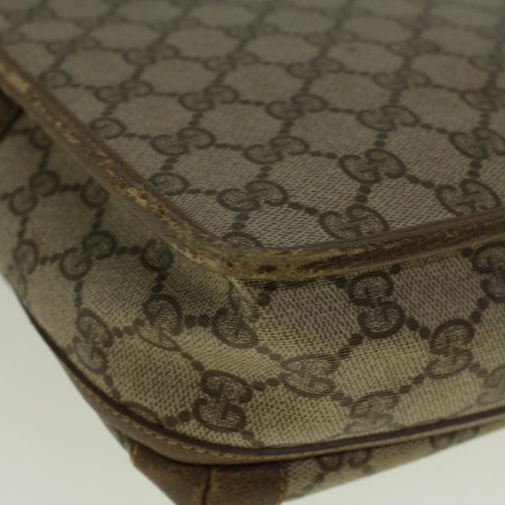 GUCCI GG Canvas Shoulder Bag PVC Leather Beige 57669