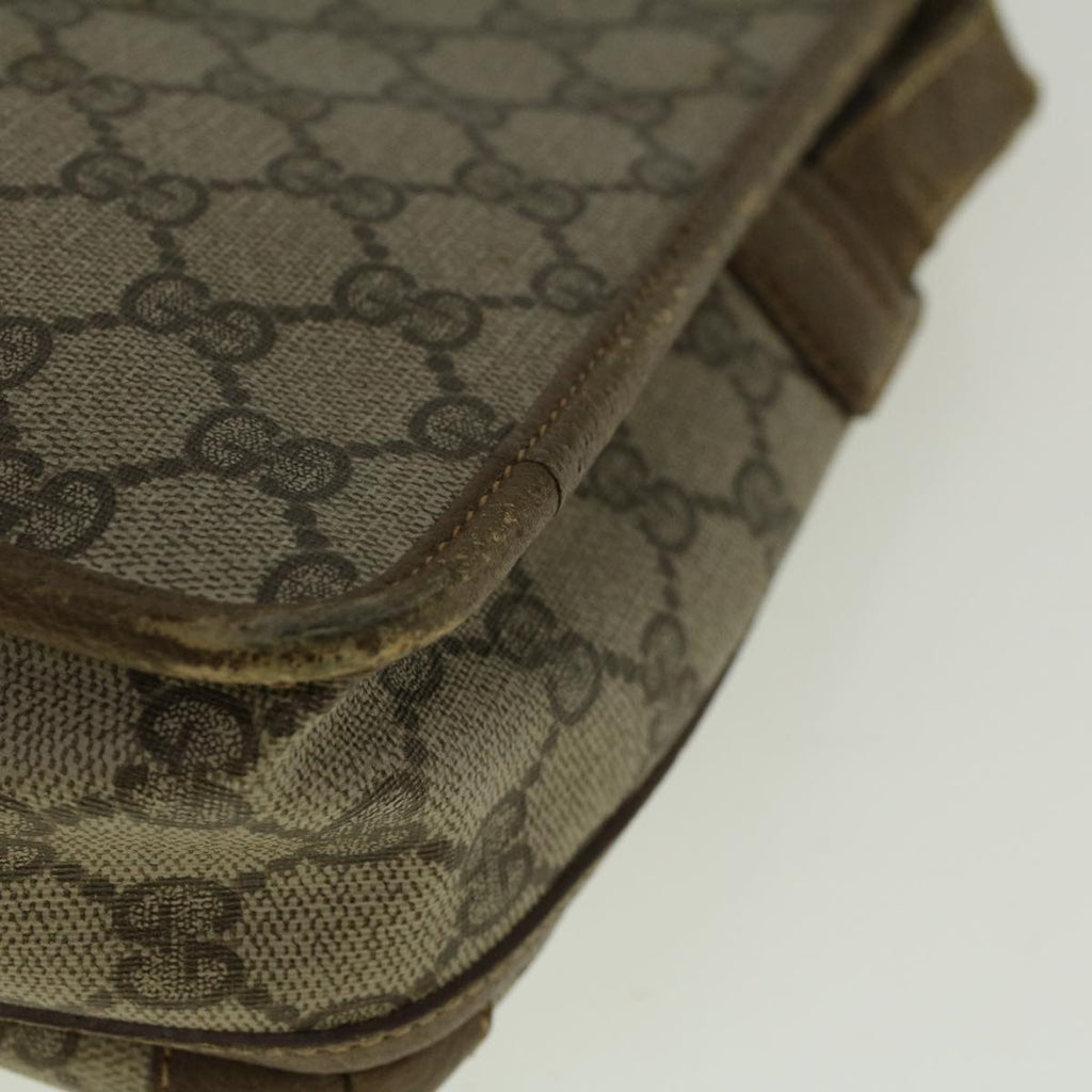 GUCCI GG Canvas Shoulder Bag PVC Leather Beige 57669