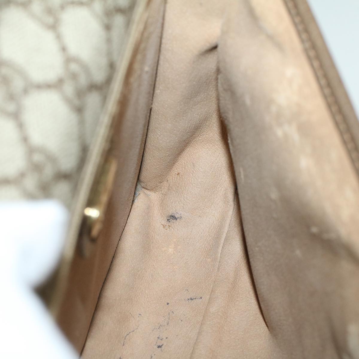 GUCCI GG Canvas Shoulder Bag PVC Leather Beige 57669