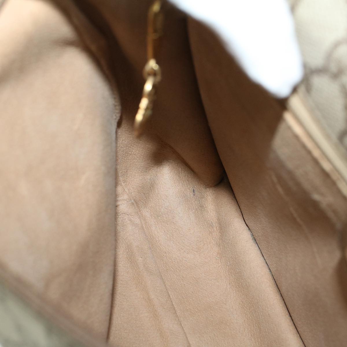 GUCCI GG Canvas Shoulder Bag PVC Leather Beige 57669