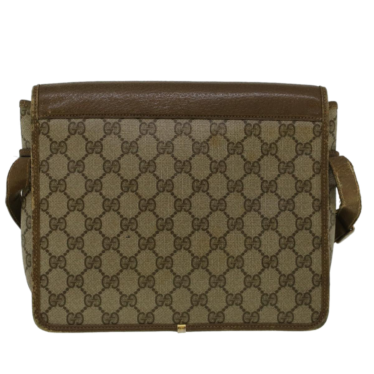 GUCCI GG Canvas Shoulder Bag PVC Leather Beige 57669
