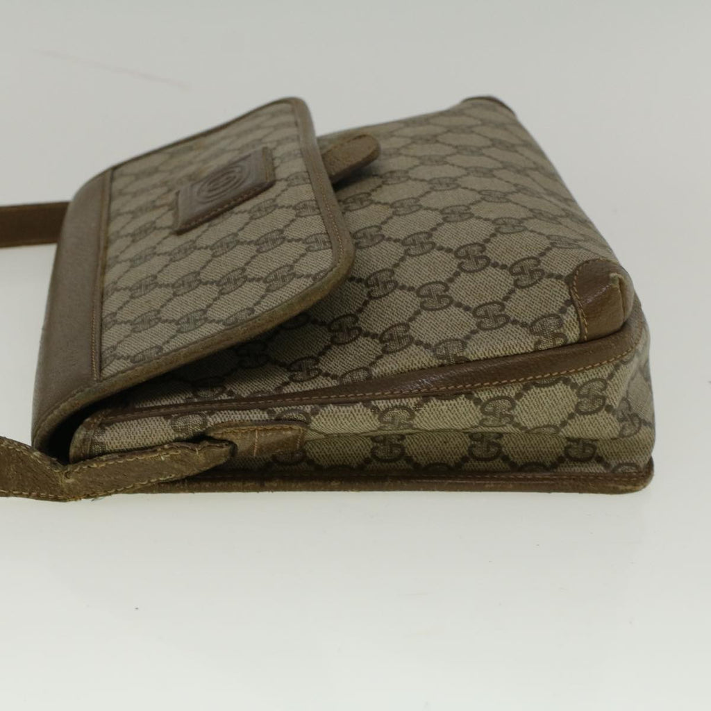 GUCCI GG Canvas Shoulder Bag PVC Leather Beige 57669
