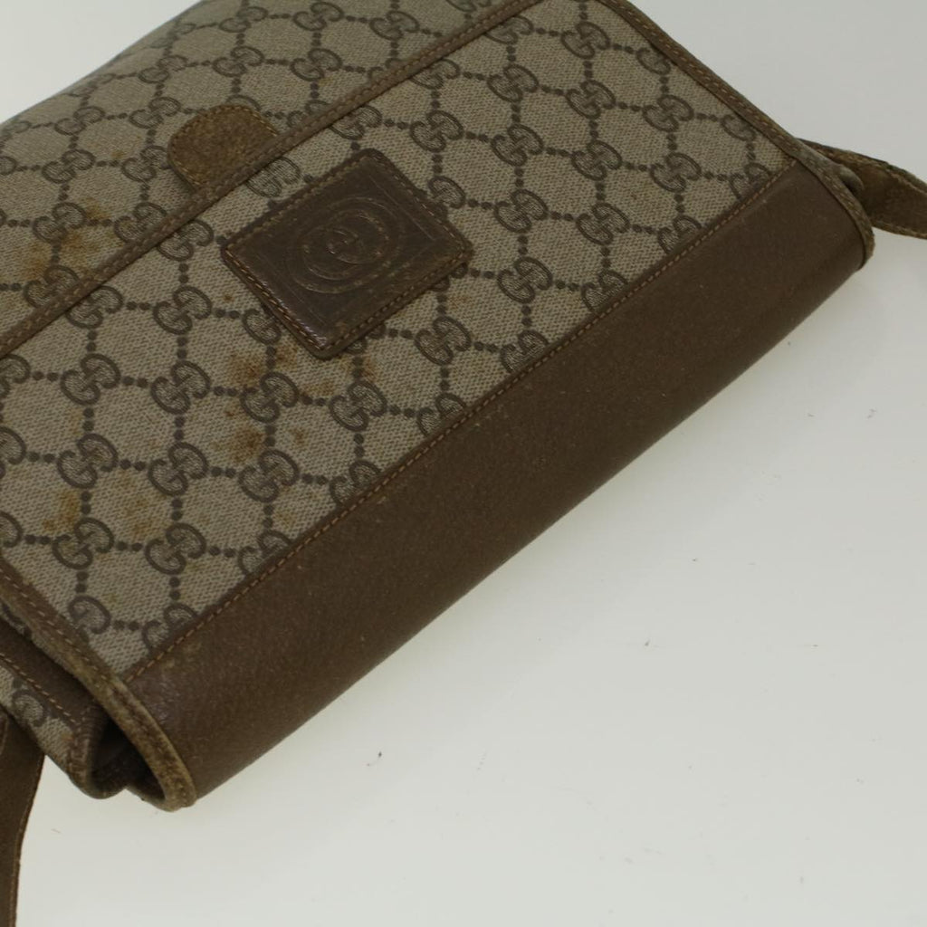 GUCCI GG Canvas Shoulder Bag PVC Leather Beige 57669