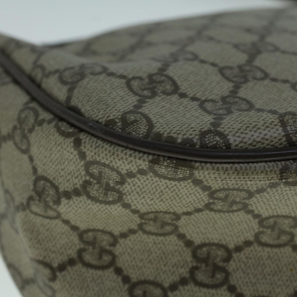GUCCI GG Canvas Web Sherry Line Shoulder Bag PVC Leather Beige Green 57673