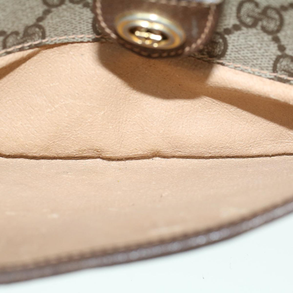 GUCCI GG Canvas Web Sherry Line Shoulder Bag PVC Leather Beige Green 57673