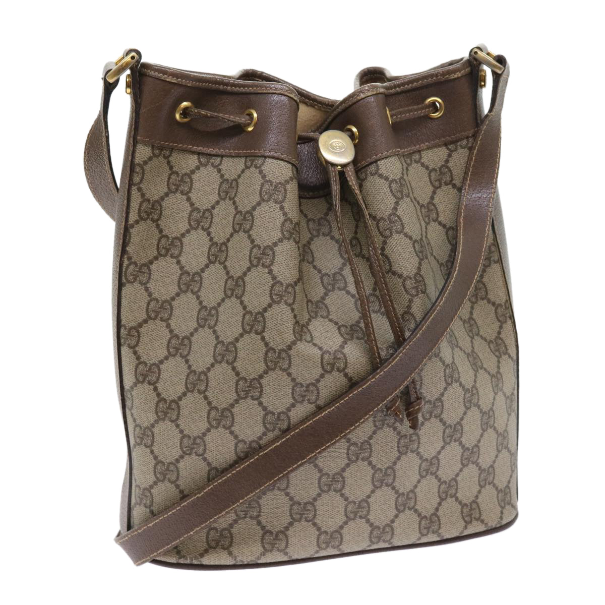 GUCCI GG Supreme Shoulder Bag PVC Leather Beige 001 115 57674