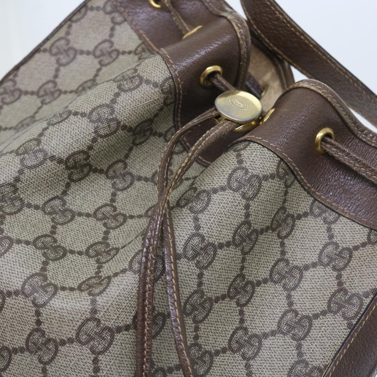 GUCCI GG Supreme Shoulder Bag PVC Leather Beige 001 115 57674