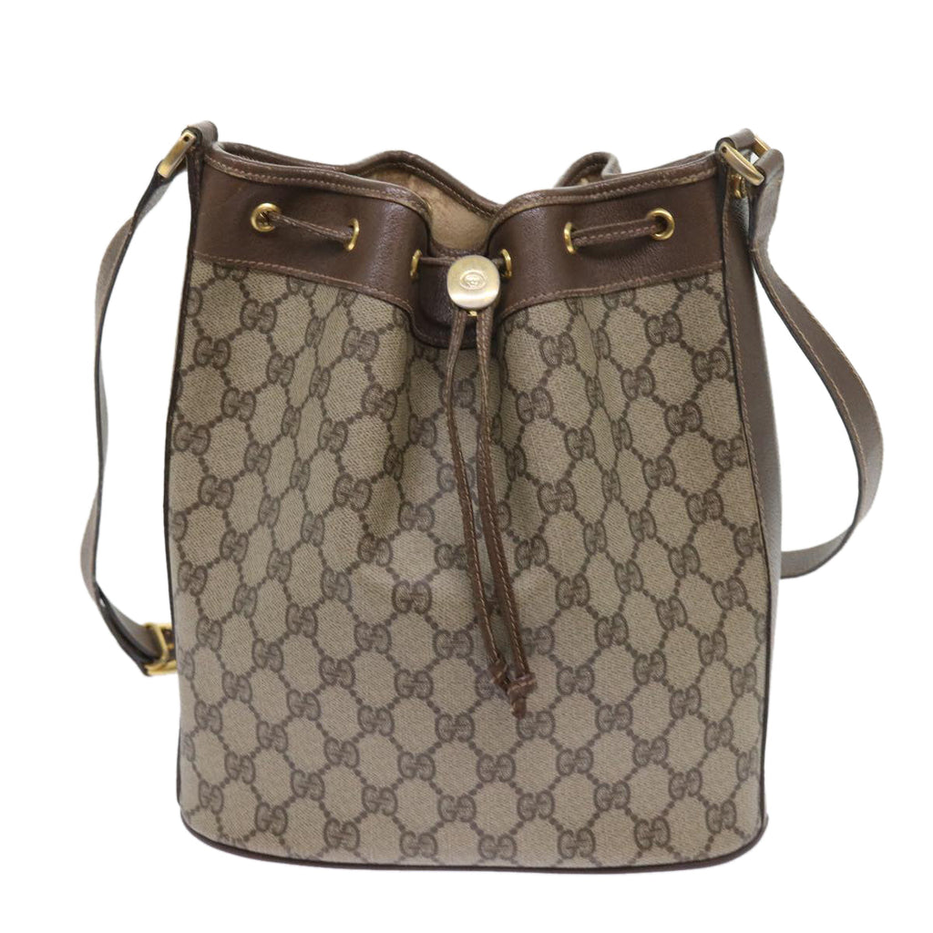 GUCCI GG Supreme Shoulder Bag PVC Leather Beige 001 115 57674