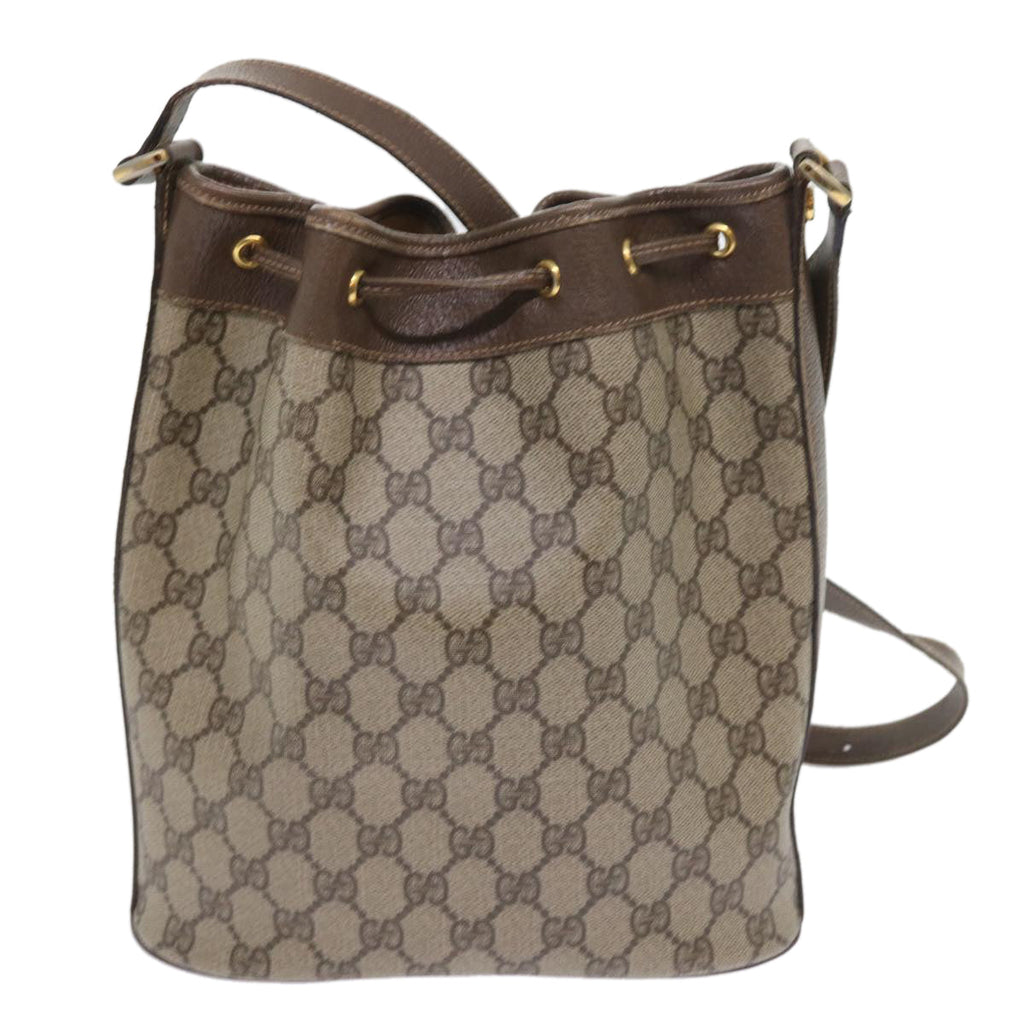 GUCCI GG Supreme Shoulder Bag PVC Leather Beige 001 115 57674