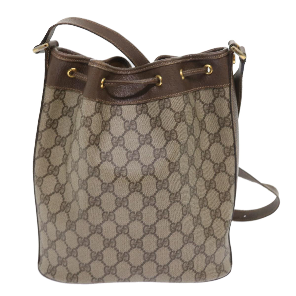 GUCCI GG Supreme Shoulder Bag PVC Leather Beige 001 115 57674