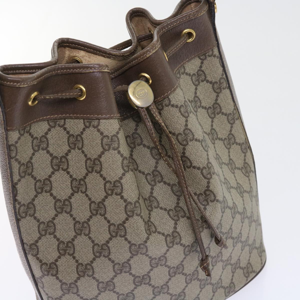 GUCCI GG Supreme Shoulder Bag PVC Leather Beige 001 115 57674