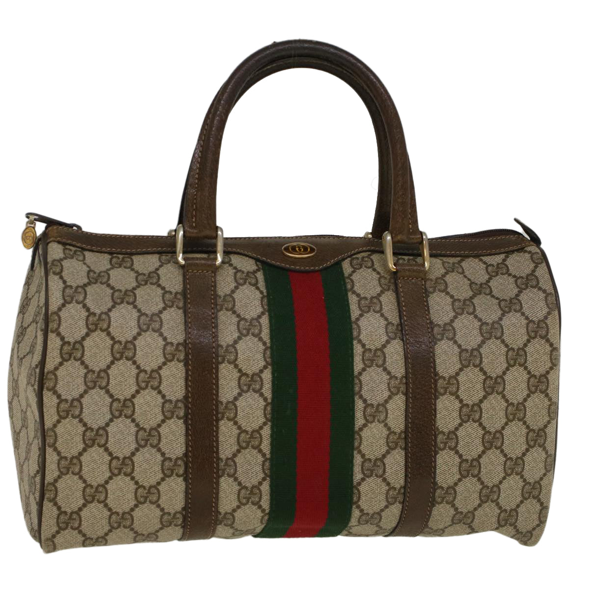 GUCCI GG Supreme Web Sherry Line Hand Bag Beige Red 012 3842 33 39 57733