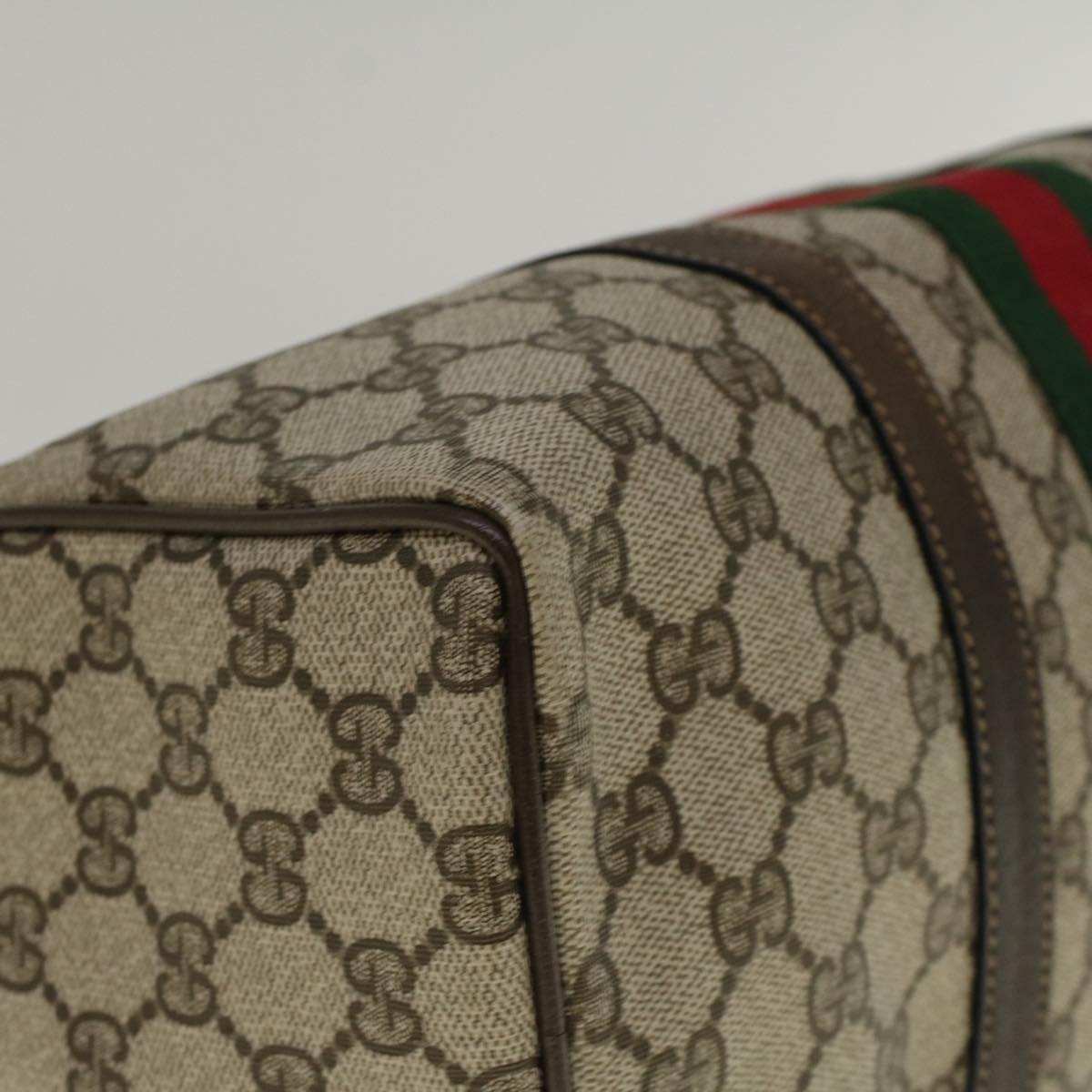 GUCCI GG Supreme Web Sherry Line Hand Bag Beige Red 012 3842 33 39 57733