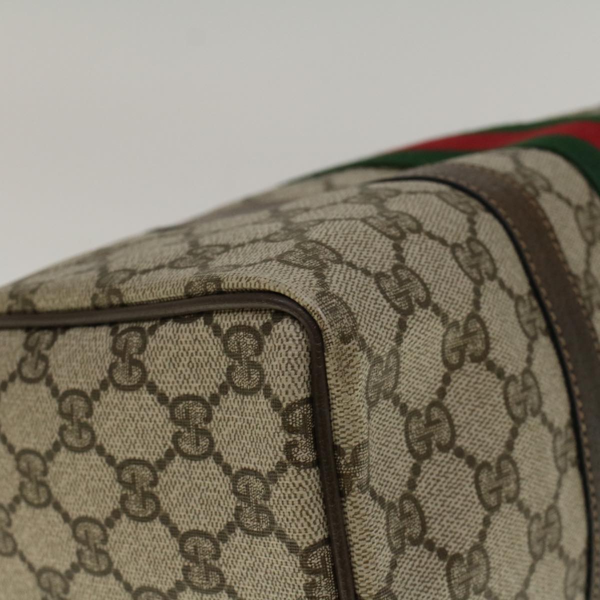 GUCCI GG Supreme Web Sherry Line Hand Bag Beige Red 012 3842 33 39 57733