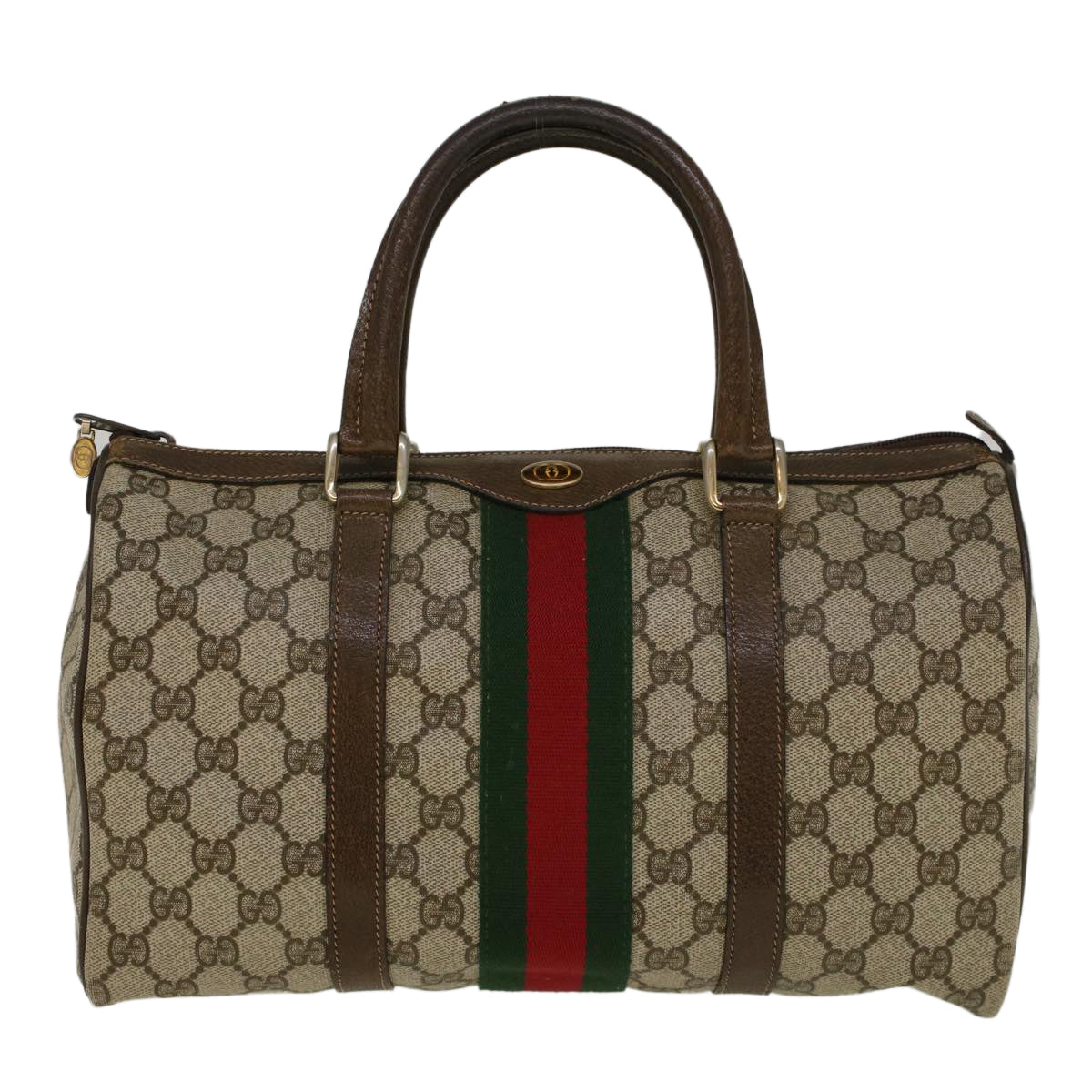 GUCCI GG Supreme Web Sherry Line Hand Bag Beige Red 012 3842 33 39 57733