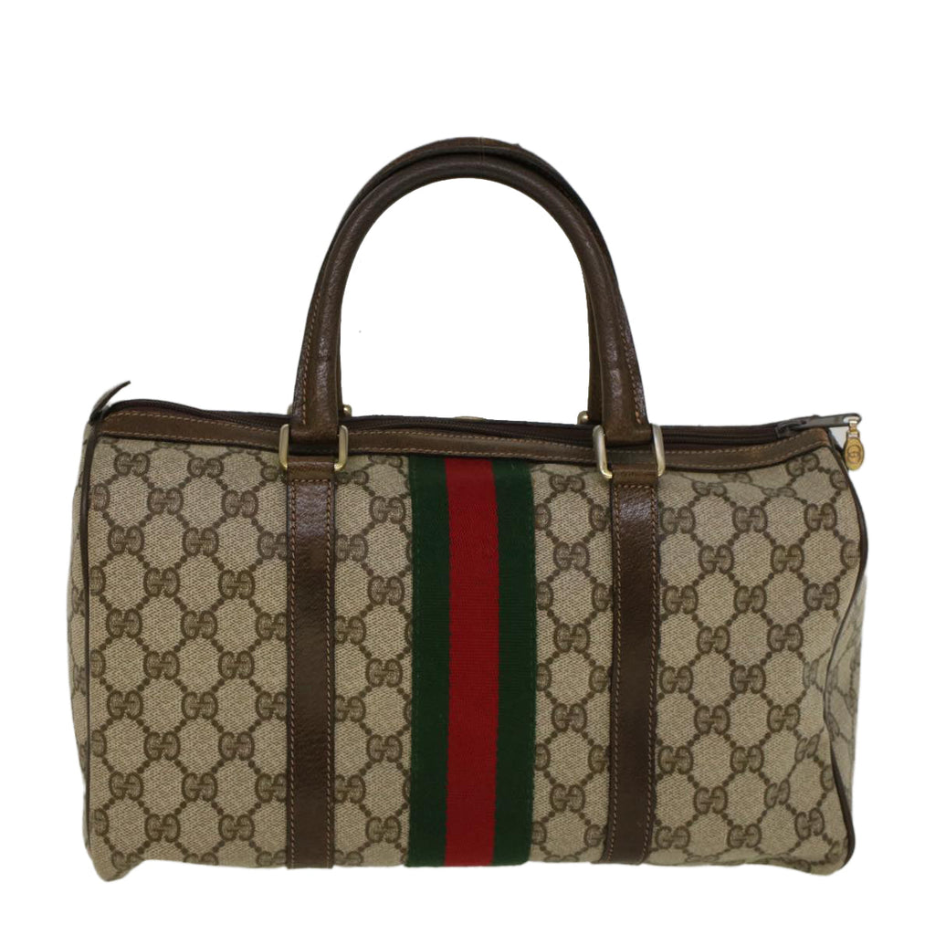 GUCCI GG Supreme Web Sherry Line Hand Bag Beige Red 012 3842 33 39 57733
