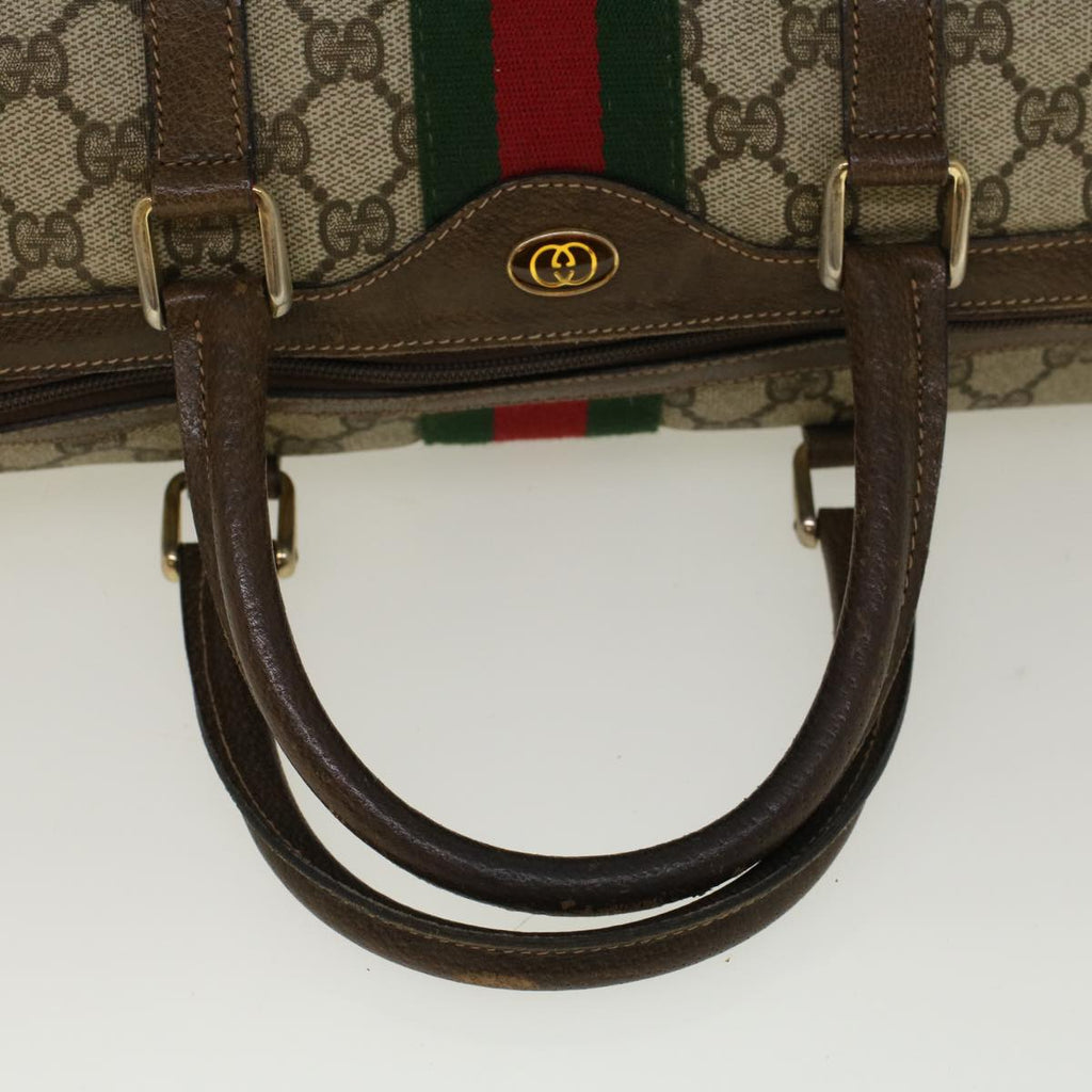 GUCCI GG Supreme Web Sherry Line Hand Bag Beige Red 012 3842 33 39 57733