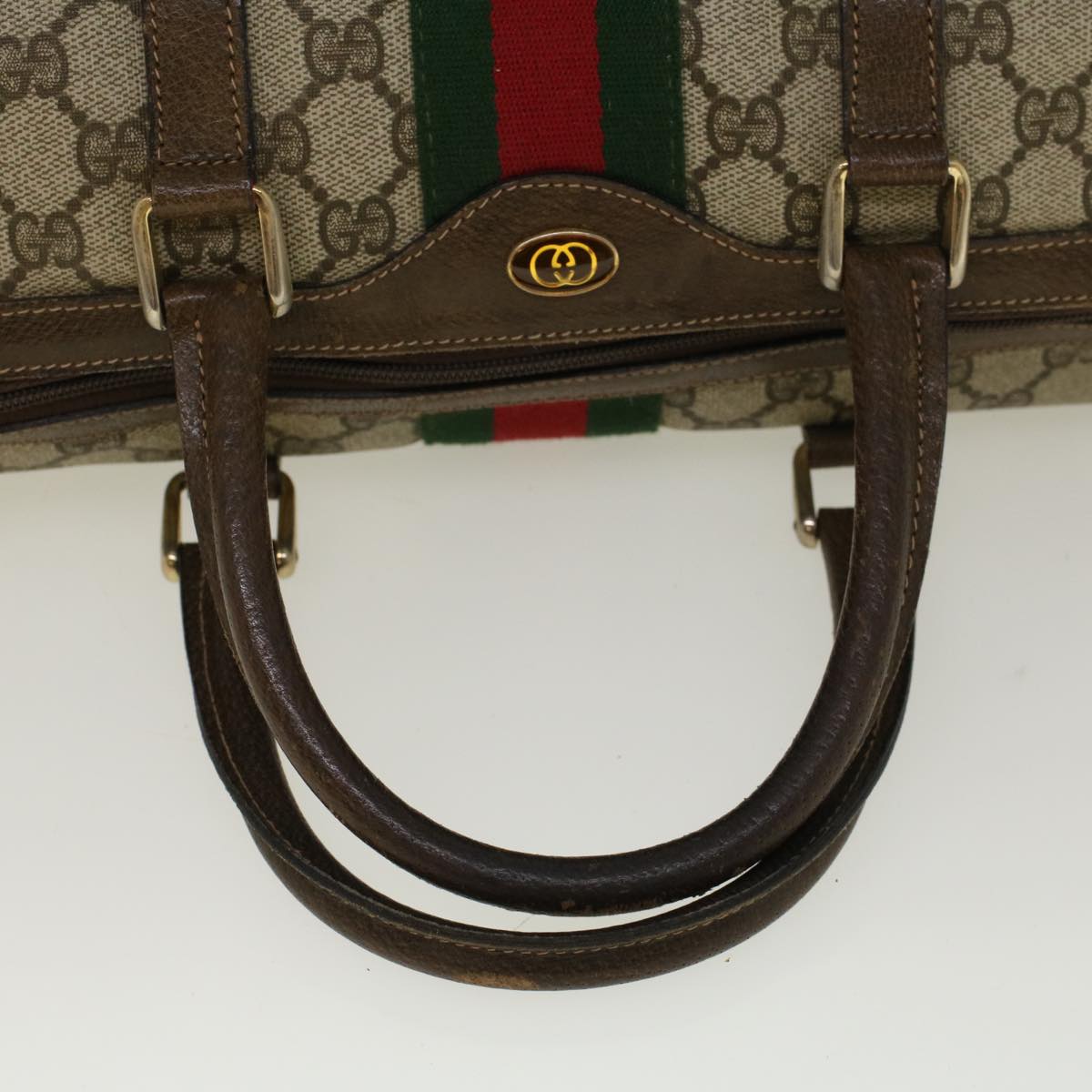 GUCCI GG Supreme Web Sherry Line Hand Bag Beige Red 012 3842 33 39 57733