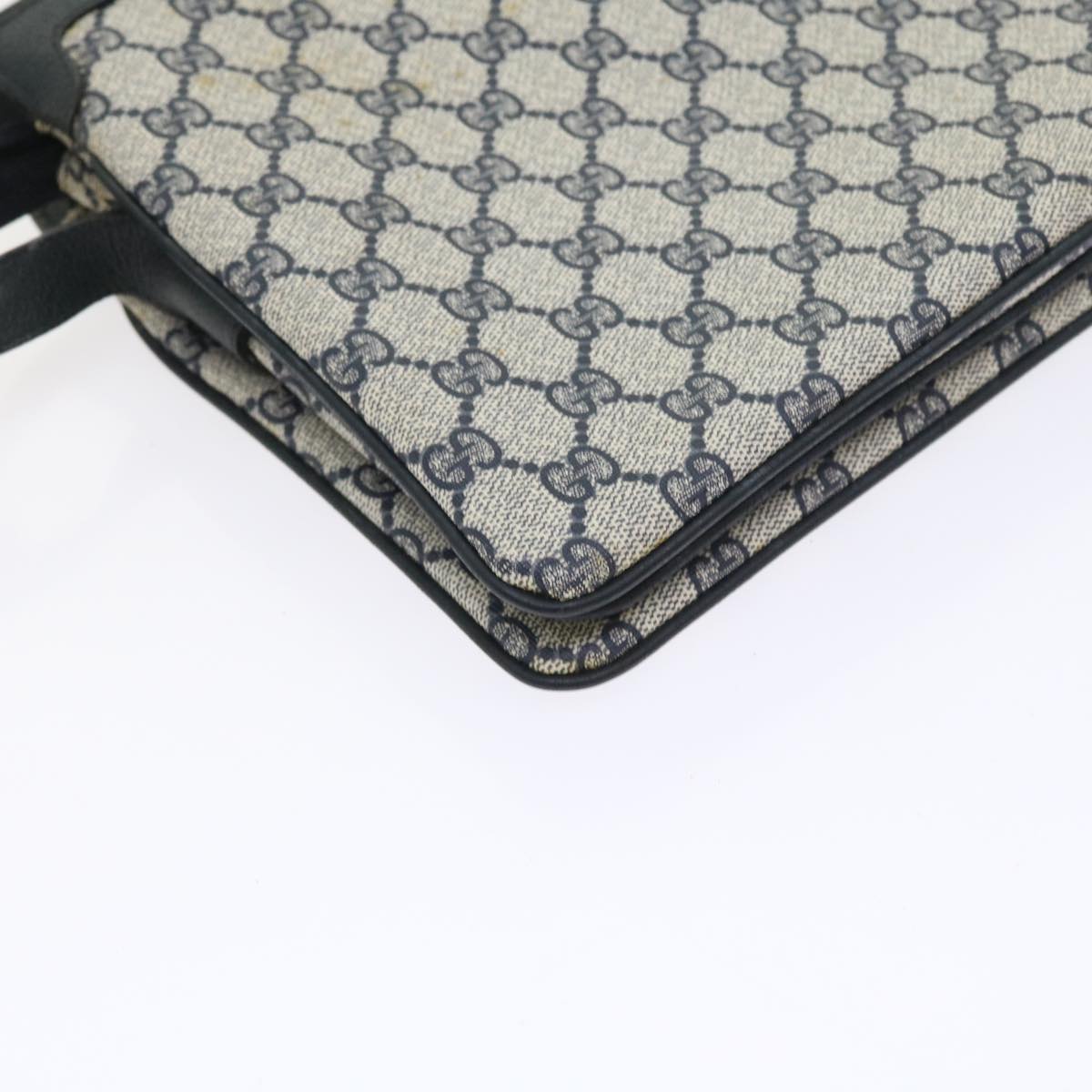 GUCCI GG Supreme Sherry Line Shoulder Bag Navy Red gray 41 02 013 57734