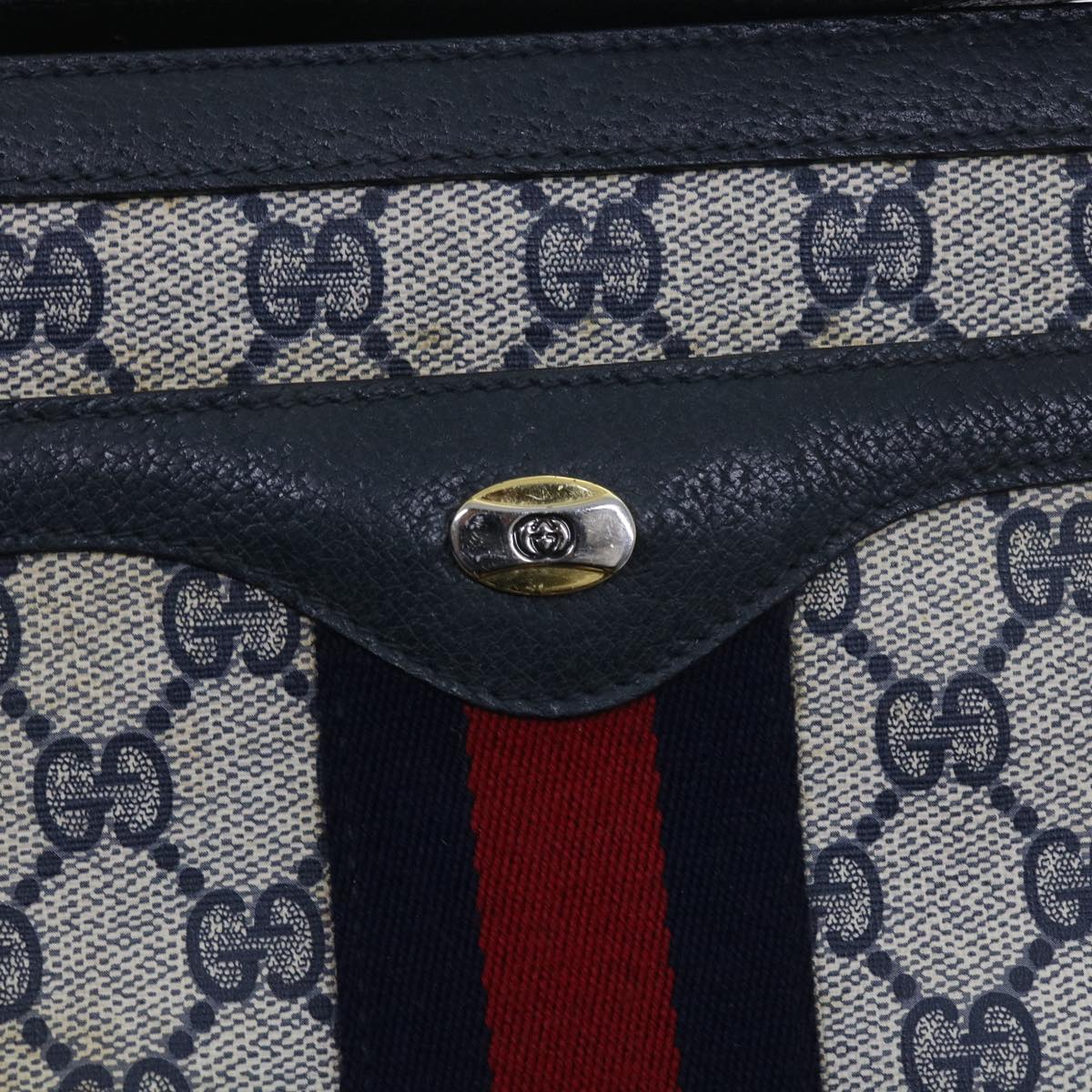 GUCCI GG Supreme Sherry Line Shoulder Bag Navy Red gray 41 02 013 57734