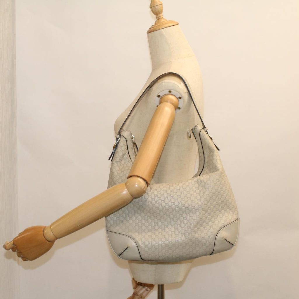 GUCCI GG Canvas Guccissima Shoulder Bag Ivory 309618 57767