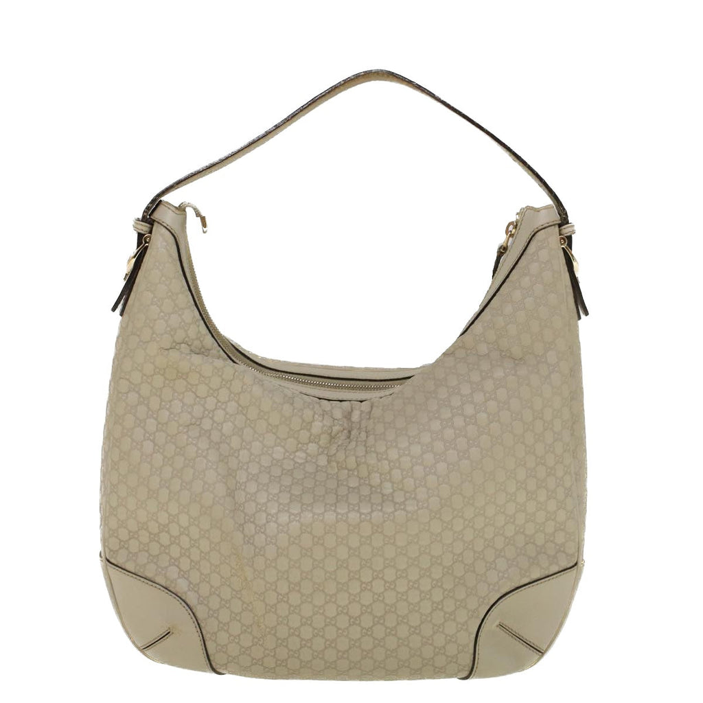 GUCCI GG Canvas Guccissima Shoulder Bag Ivory 309618 57767