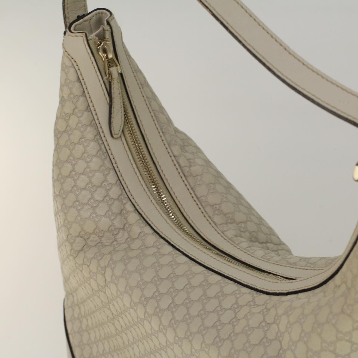 GUCCI GG Canvas Guccissima Shoulder Bag Ivory 309618 57767