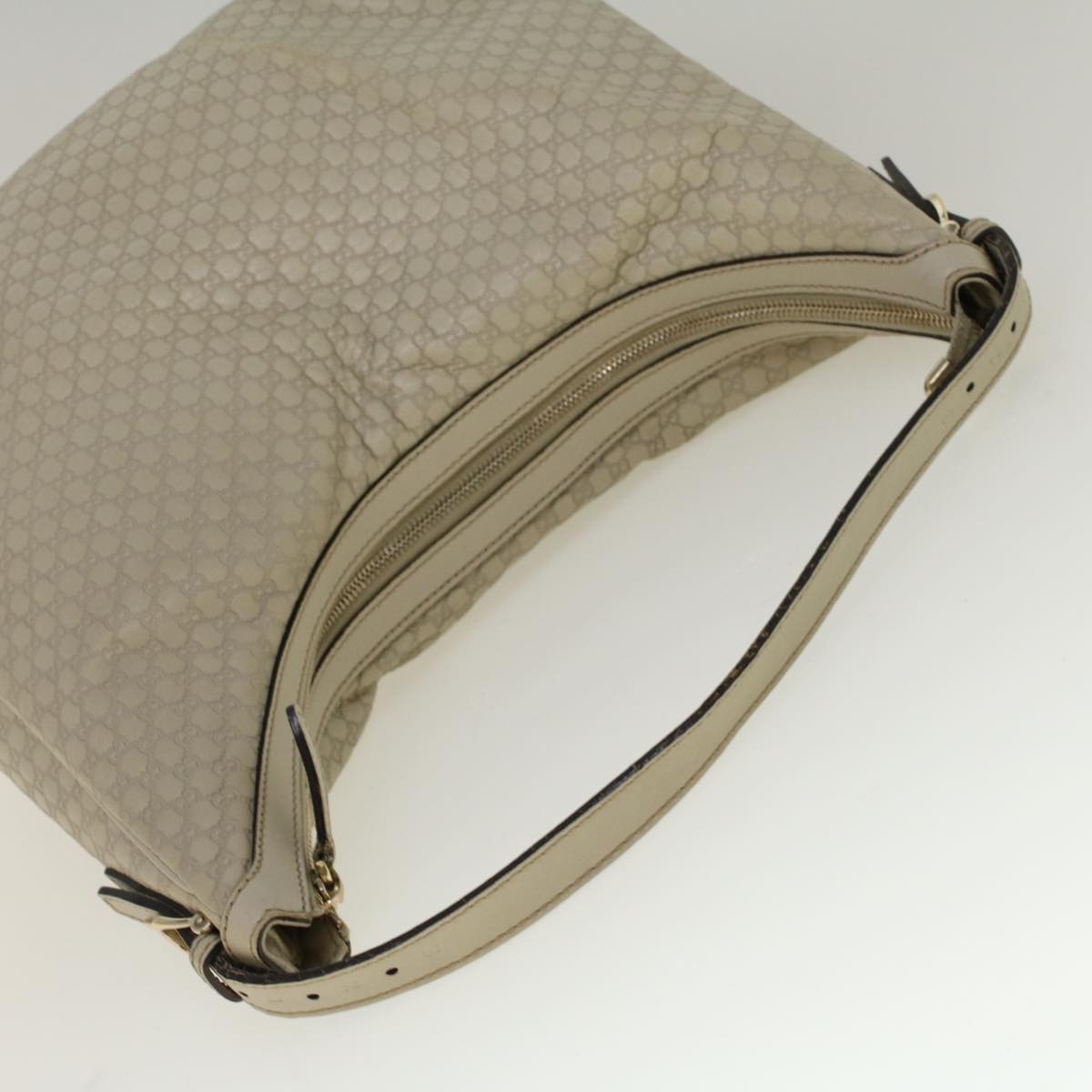 GUCCI GG Canvas Guccissima Shoulder Bag Ivory 309618 57767