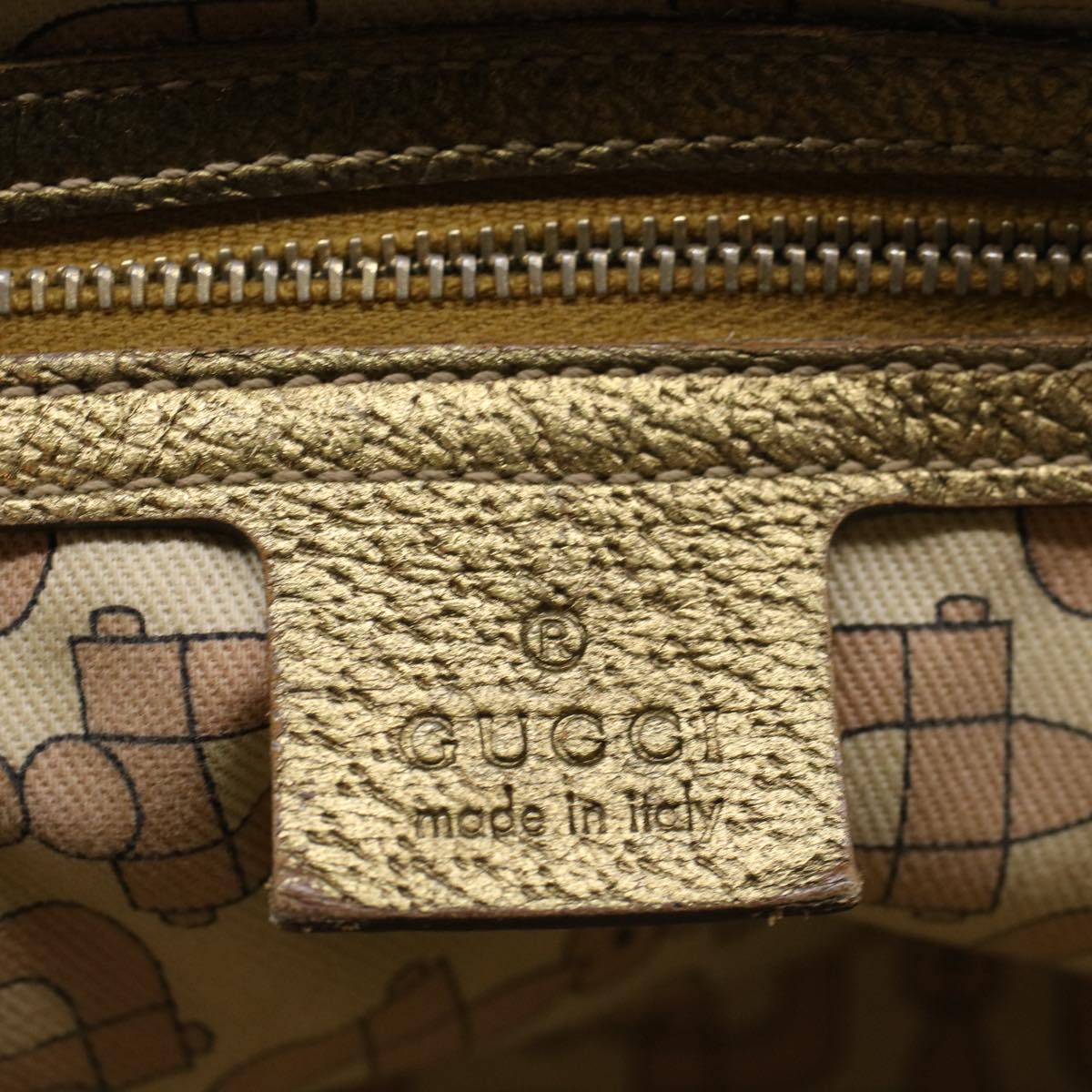 GUCCI GG Canvas Sherry Line Hand Bag Beige Gold Pink 139261 57773