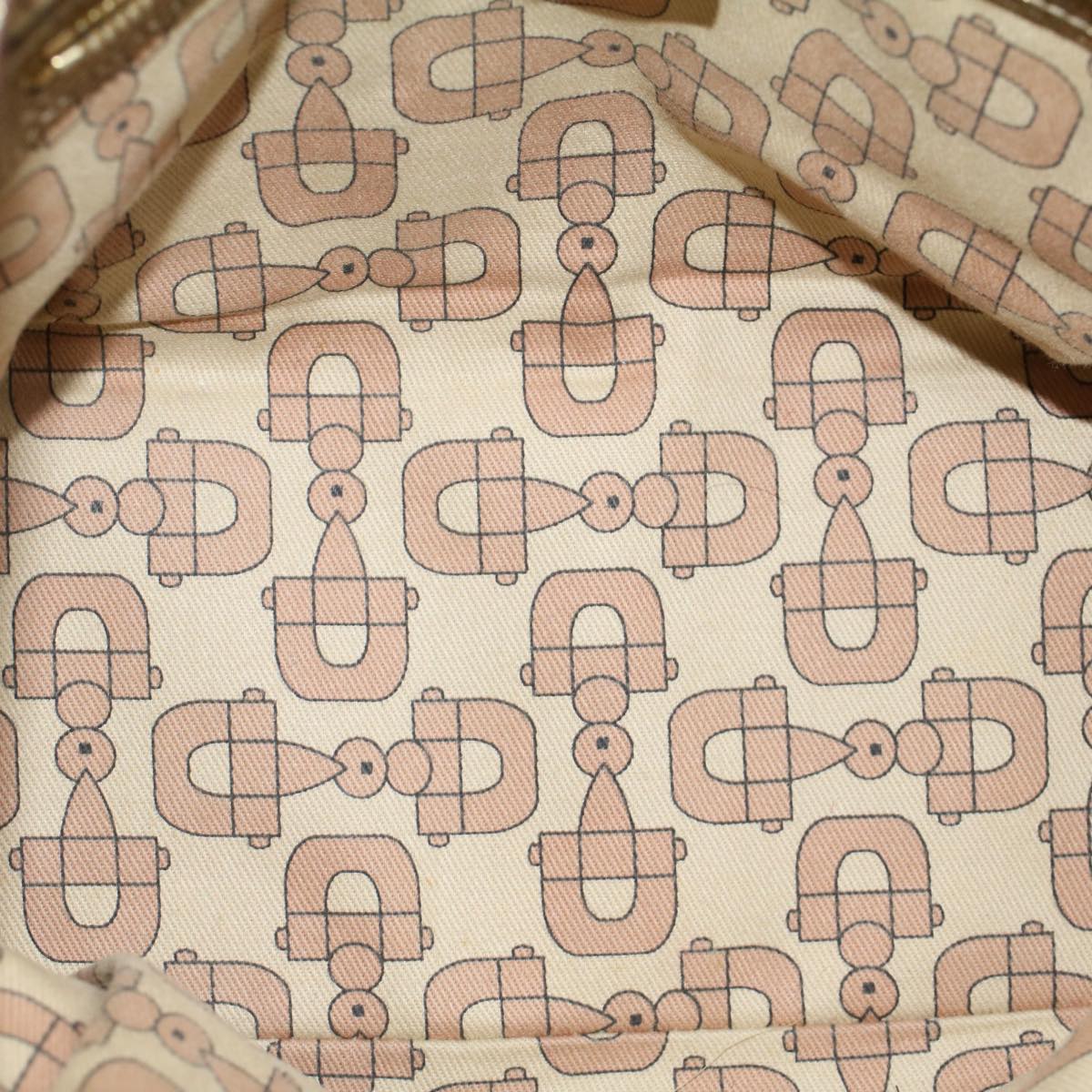 GUCCI GG Canvas Sherry Line Hand Bag Beige Gold Pink 139261 57773
