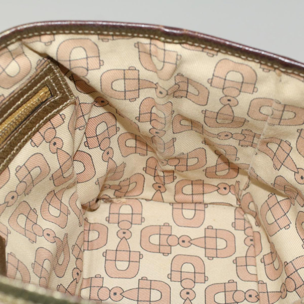 GUCCI GG Canvas Sherry Line Hand Bag Beige Gold Pink 139261 57773