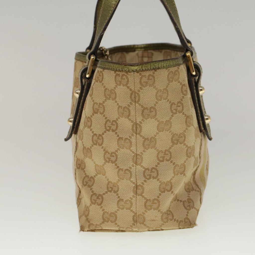 GUCCI GG Canvas Sherry Line Hand Bag Beige Gold Pink 139261 57773