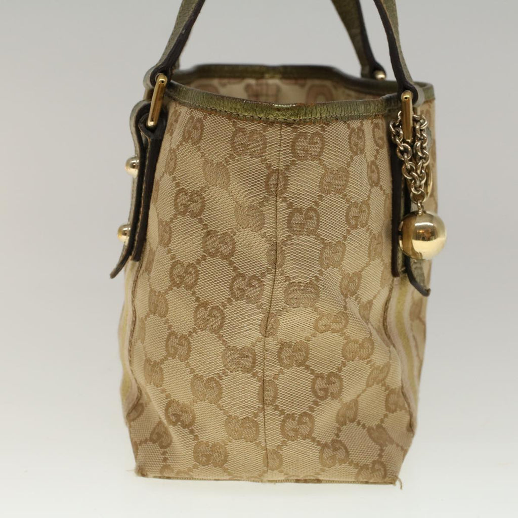 GUCCI GG Canvas Sherry Line Hand Bag Beige Gold Pink 139261 57773