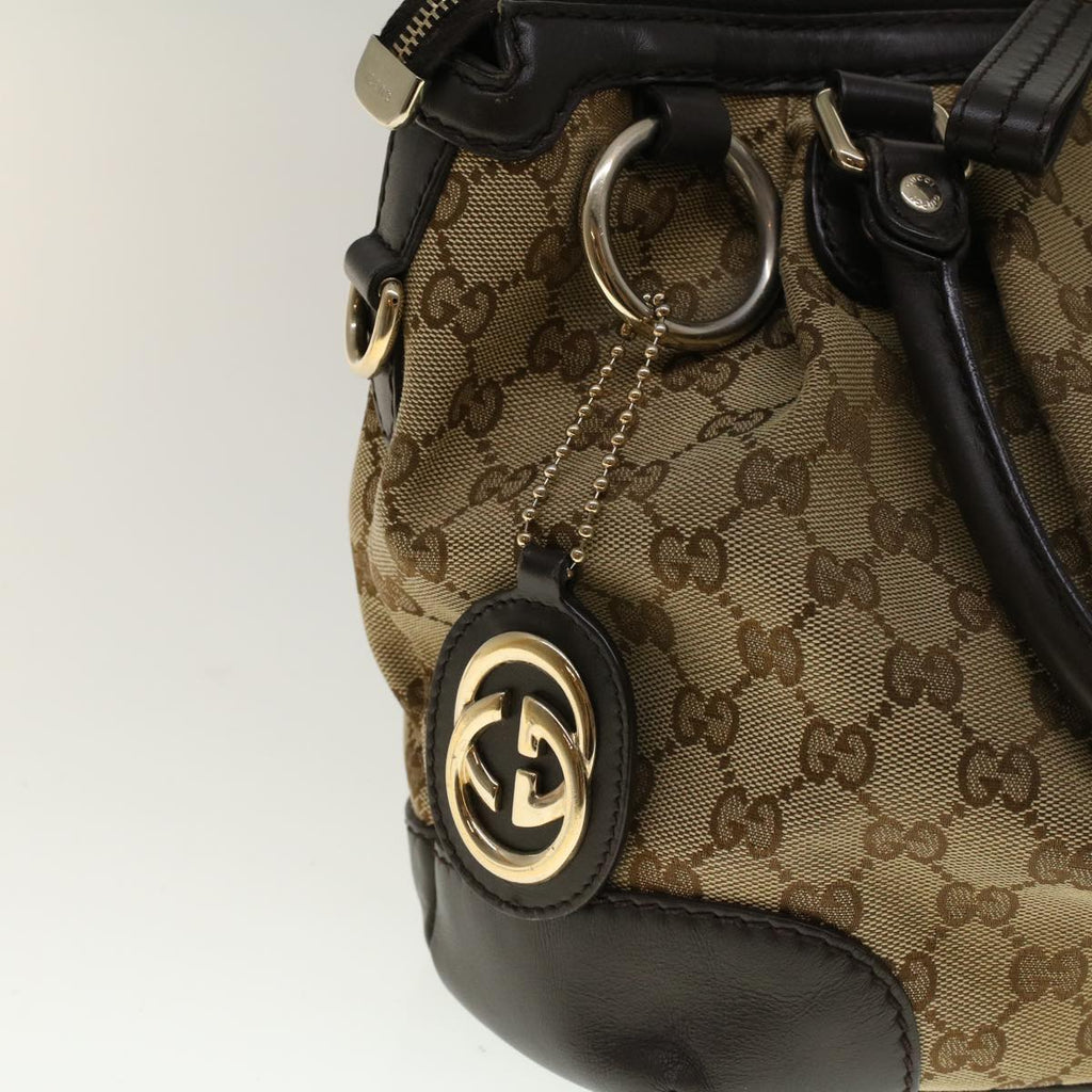 GUCCI GG Canvas Hand Bag 2way Beige 247902 57777