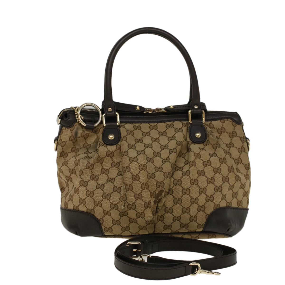 GUCCI GG Canvas Hand Bag 2way Beige 247902 57777
