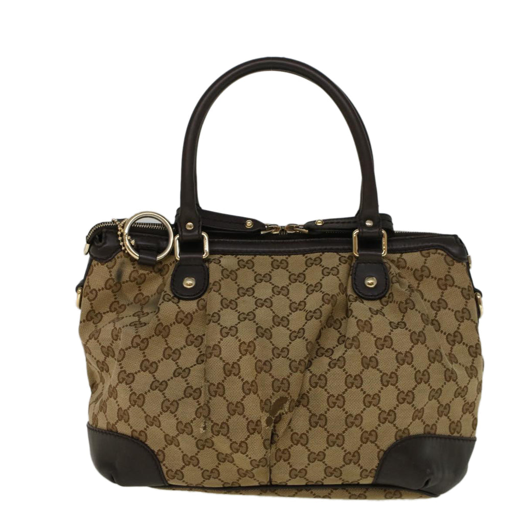 GUCCI GG Canvas Hand Bag 2way Beige 247902 57777