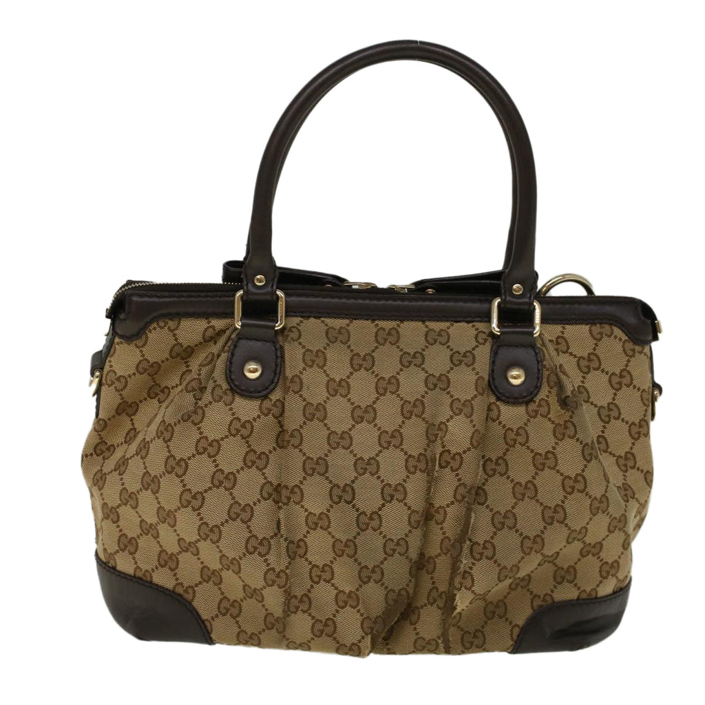 GUCCI GG Canvas Hand Bag 2way Beige 247902 57777
