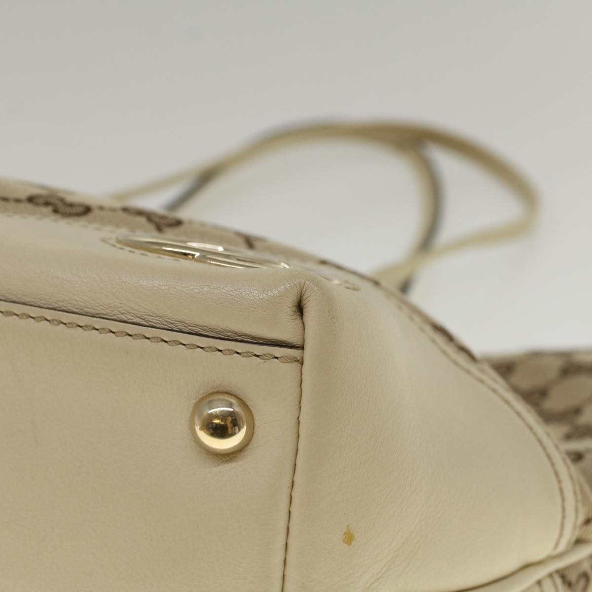 GUCCI GG Canvas Hand Bag Beige 169946 57778